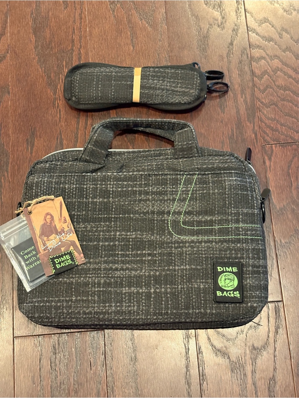 NEW Dime Bags Side Hustler 15” Black Hempster Padded Laptop Bag w/ 2 Patches NWT